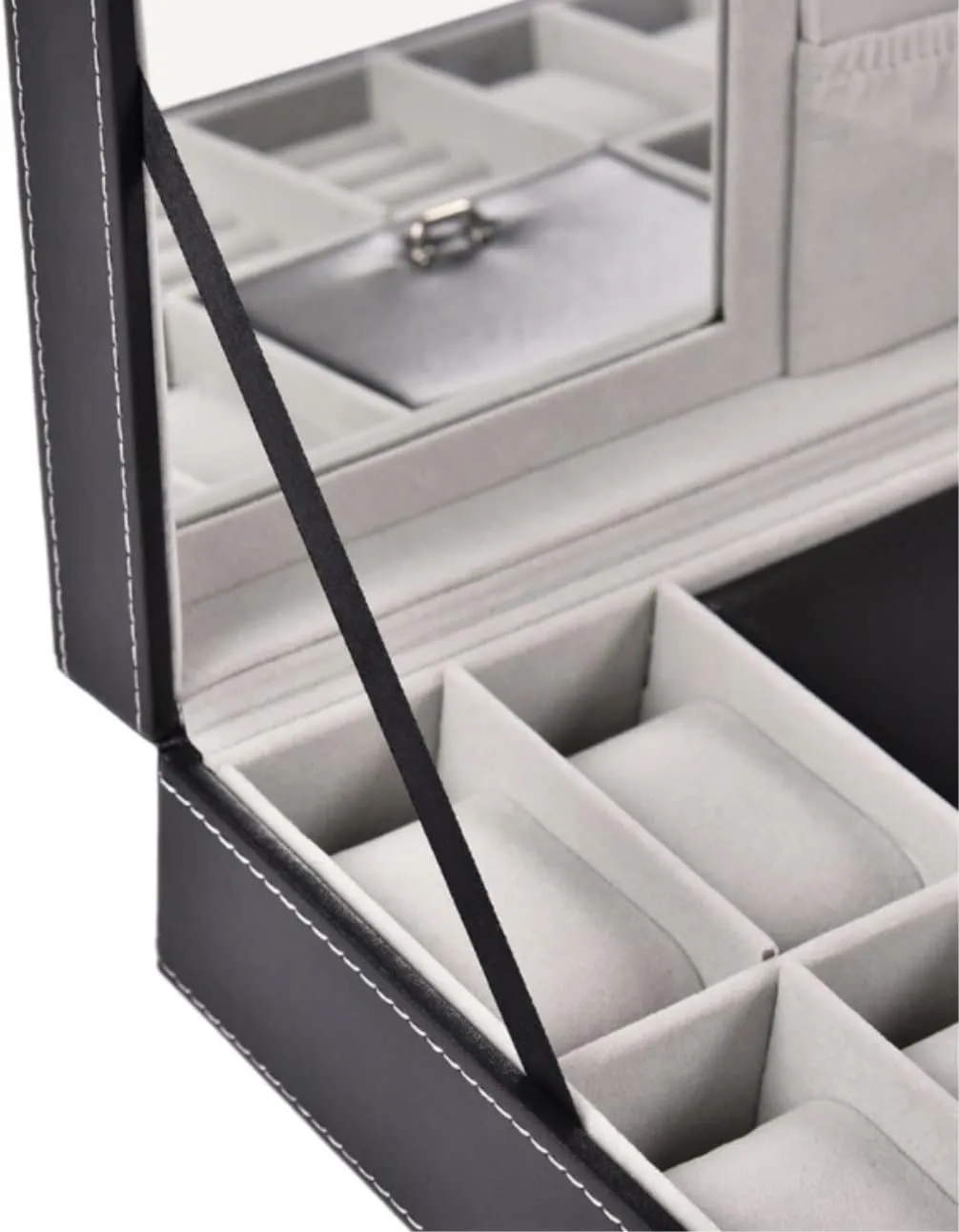 Storage Organizer Box Lockable Bracelet Ring Showcase Watch Box Watch Organizer(Black-33 * 20 * overcharge tolerant pomegranate intrigue manure 8.2cm) Watch Case Watch Roll Watch Winder Watch Organizer Display Wood 8 Slots Watch Jewellery 