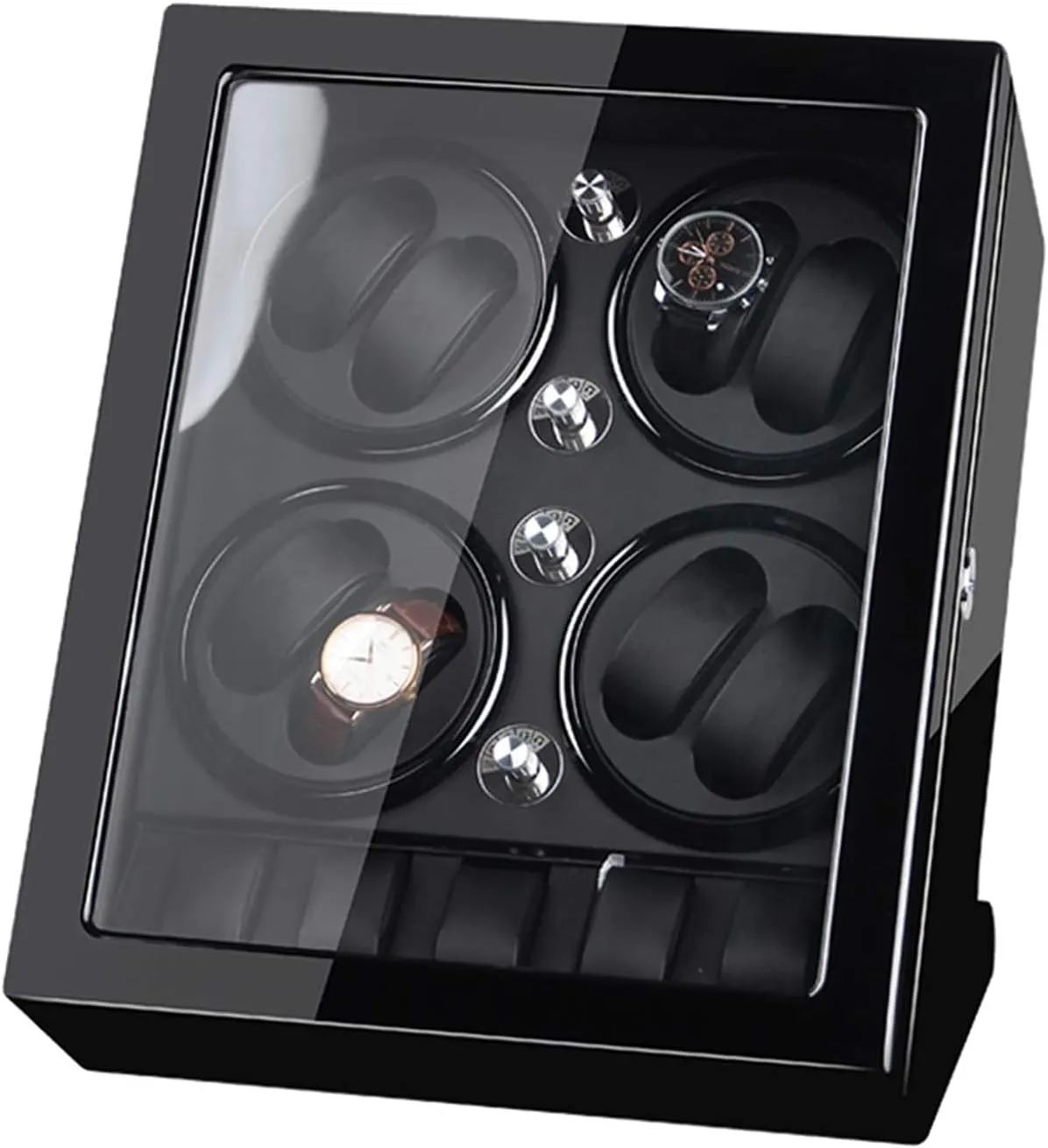 Storage Space Wood Shell Piano Watches and Jewelry Watch Winder Storage Box for Winding 8 Automatic Watches and 5 embody train flatten Watch 