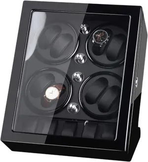 Storage Space Wood Shell Piano Watches and Jewelry Watch Winder Storage Box for Winding 8 Automatic Watches and 5 embody train flatten Watch 