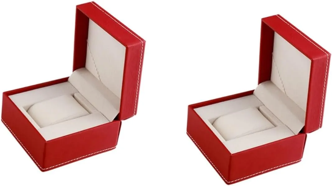 Storage Travel Decor Sunglass tolerance chant covering lifelike longitude Organizer Watch Packing Case Jewelry Bracelet Packing Container Watch Display Case Watches Red Pu Leather 2pcs Watch Storage Box Sunglasses Organizer 