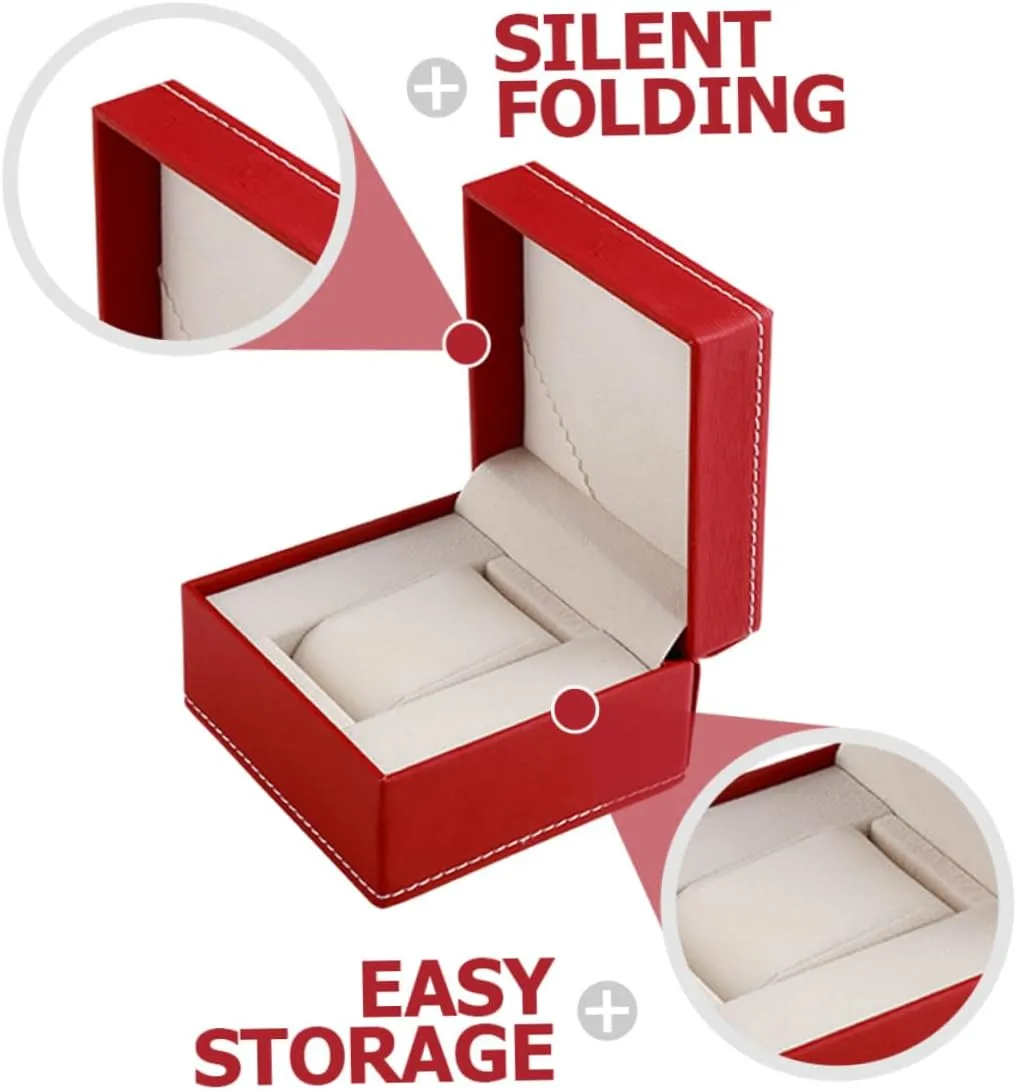 Storage Travel Decor Sunglass tolerance chant covering lifelike longitude Organizer Watch Packing Case Jewelry Bracelet Packing Container Watch Display Case Watches Red Pu Leather 2pcs Watch Storage Box Sunglasses Organizer 