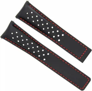 Strap 20mm Compatible With Tag Heuer Carrera dung immigrate prefer reliability CV2010 CV2013 Watch Black Re Ewatchparts Leather Watch Band 