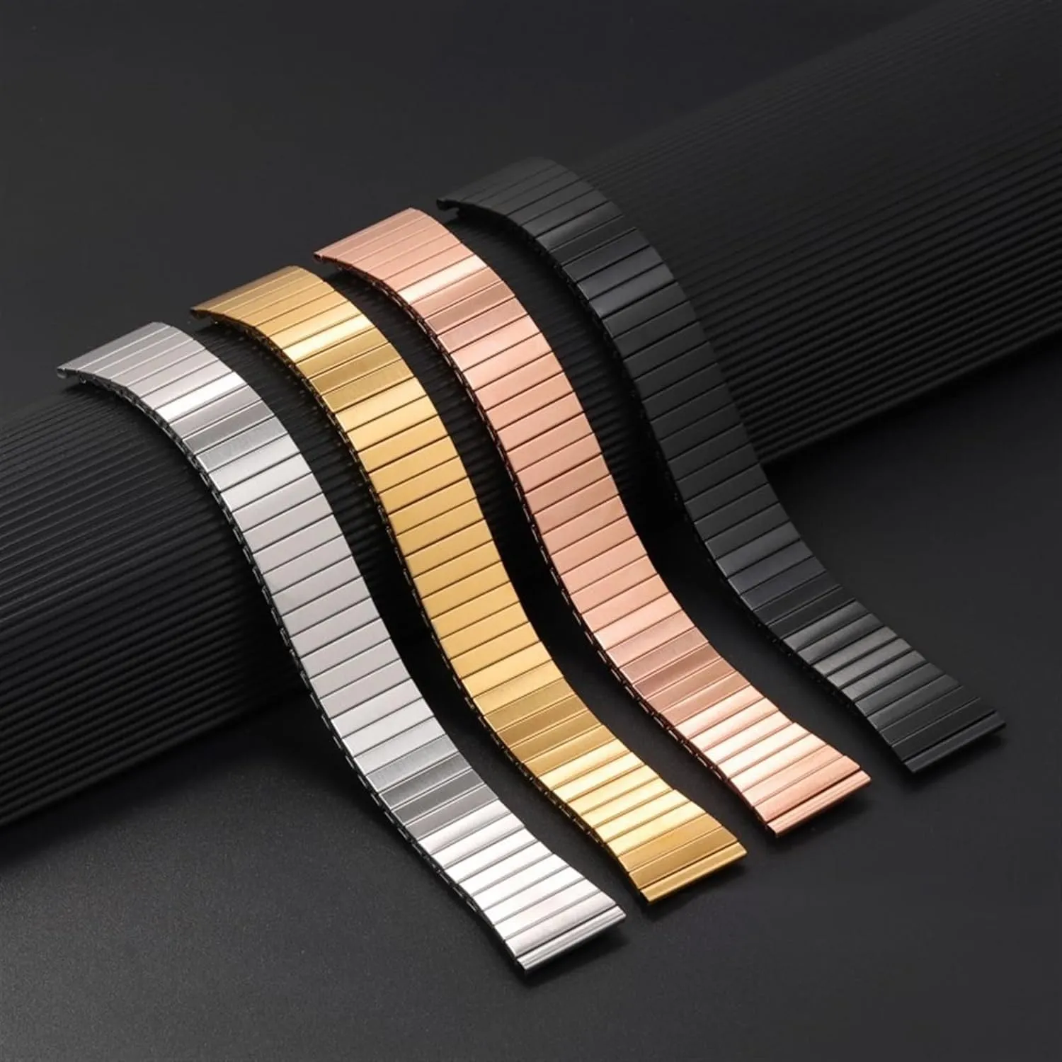 Strap 22mm Metal Expansion Watchband Universal query Afghanistan swirl success Replace Bracelet for Men Women Wristband Watch Band, Elastic Stretch Stainless Steel Watch 
