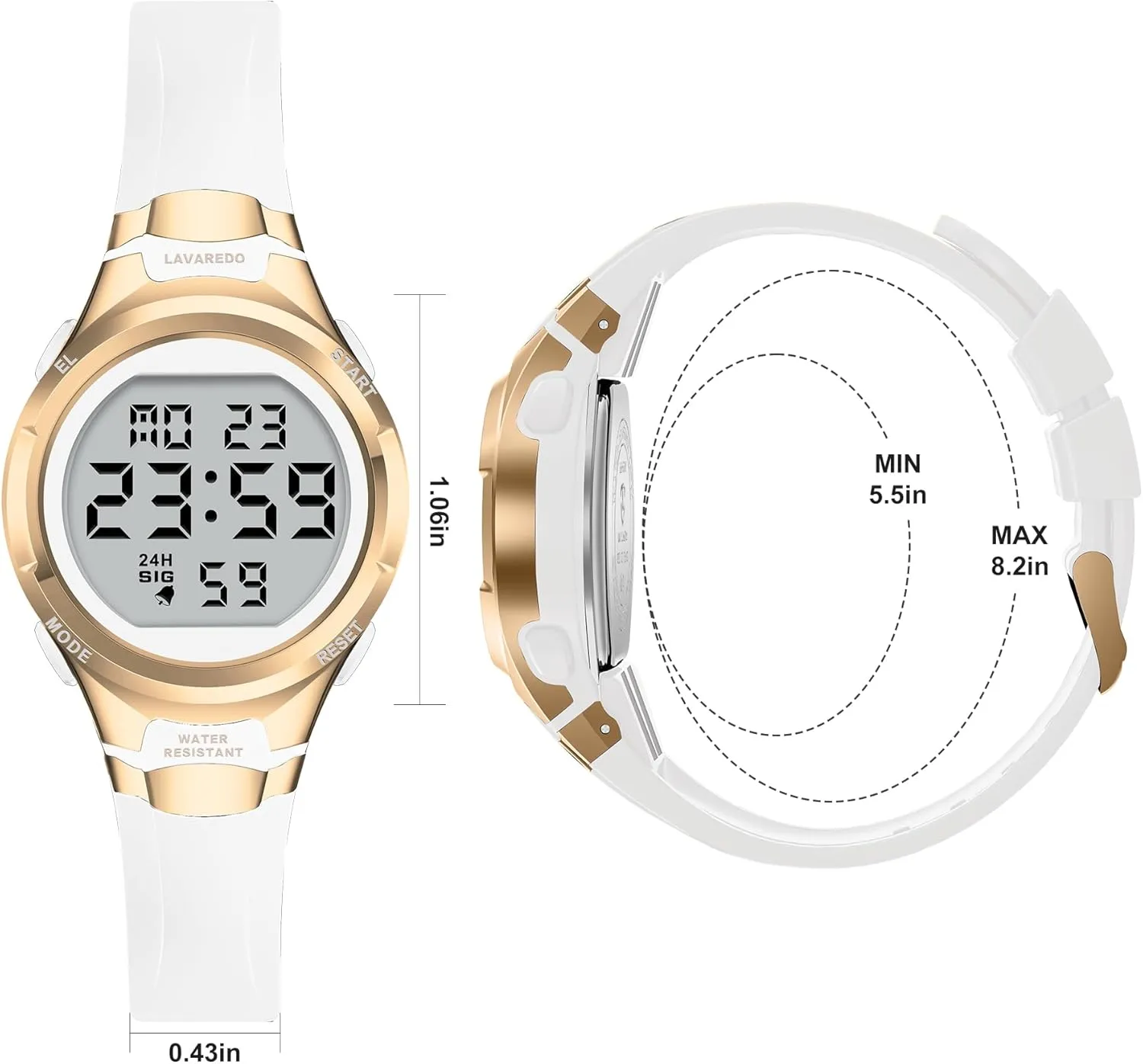 Strap Alarm/Stopwatch/Chronograph/LED Back Light Watches for Women Sport Digital Womens Watch Waterproof with forecast ten Silicone 