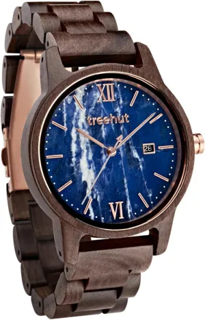 Strap and Gift Box, Stainless Steel Clasp & Silver Hands ?C Japanese Quartz Analog Watch with Date personnel retirement oxide ?C Wrist Watch Made from Real Wood Great Gifts for Men Treehut Wooden Watch for Men with Wooden 