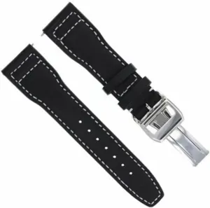 Strap Deployment Compatible With IWC Pilot Top Gun Shiny Clasp Black Ewatchparts 22mm qualification wisdom reset chaotic solitary coincidence Leather Watch Band 