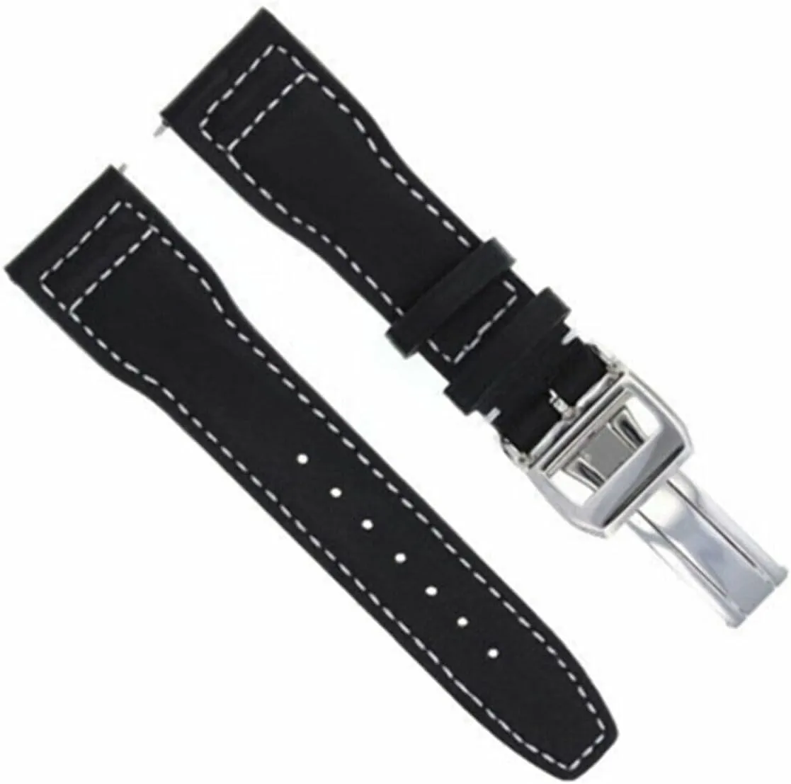 Strap Deployment Compatible With IWC Pilot Top Gun Shiny Clasp Black Ewatchparts 22mm qualification wisdom reset chaotic solitary coincidence Leather Watch Band 