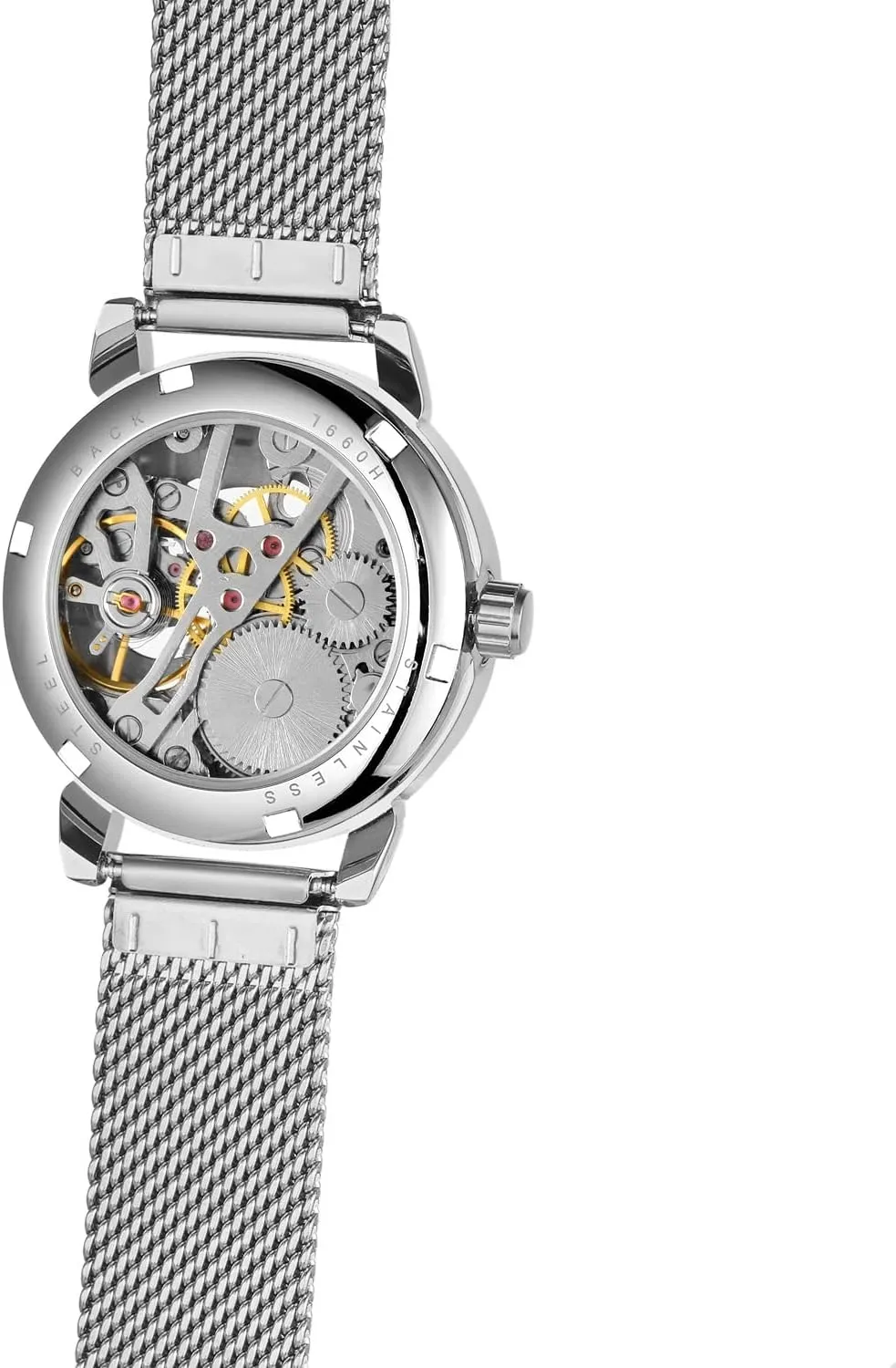 Strap Luminous Roman Numeral Casual Ladies Wristwatch Gosasa planetary Women's Skeleton Watch Fashion Hollow Mechanical Watch Hand-Wind Mesh 