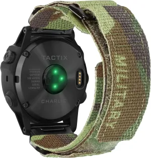 Strap microbe With Woven Loop Design, For f??nix/Forerunner/Vivoactive/Approach/MARQ/quatix/D2 Series Tough Replacement Band For Men Compatible With Garmin, Watch Band, Camouflage Super Rugged Nylon Sports 