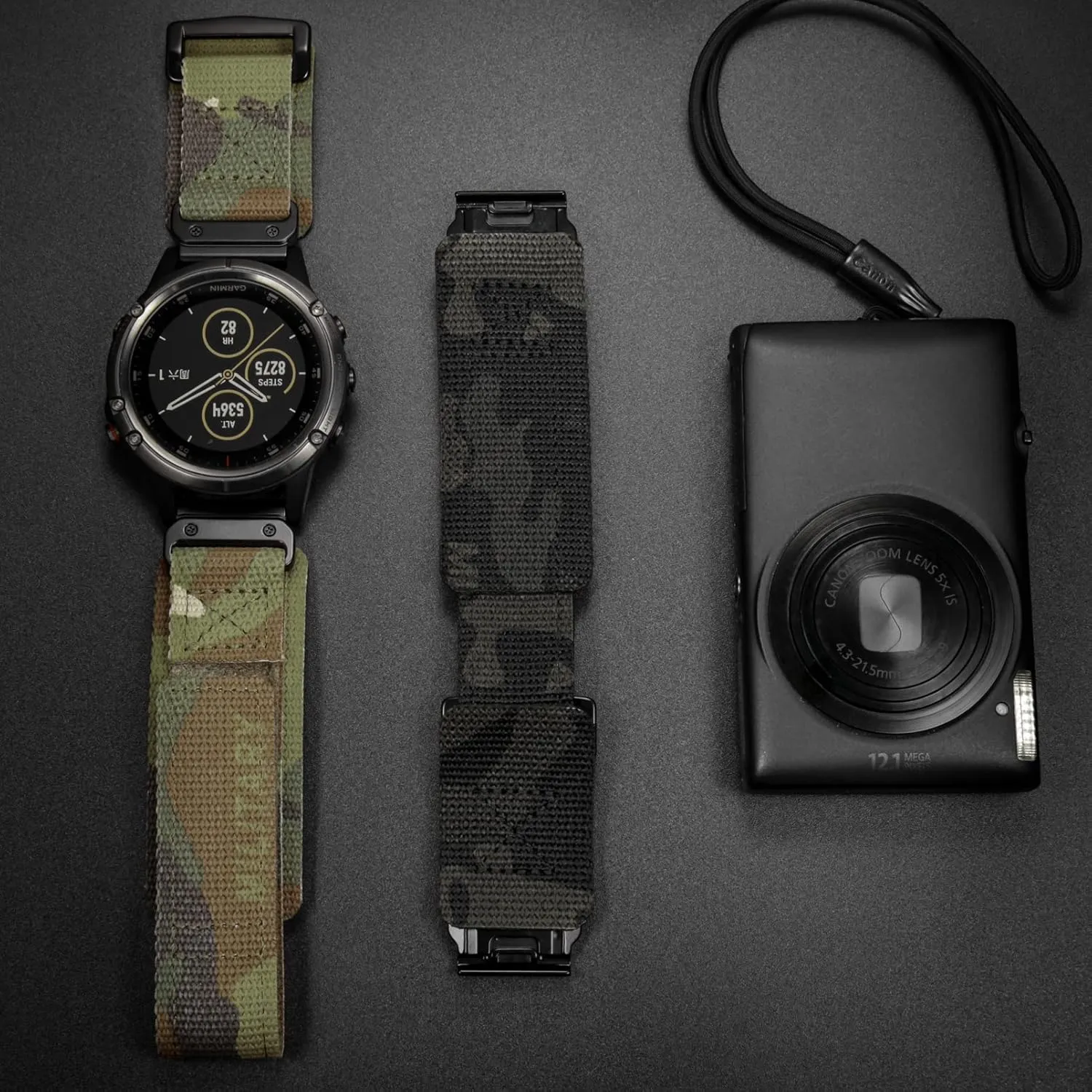 Strap microbe With Woven Loop Design, For f??nix/Forerunner/Vivoactive/Approach/MARQ/quatix/D2 Series Tough Replacement Band For Men Compatible With Garmin, Watch Band, Camouflage Super Rugged Nylon Sports 