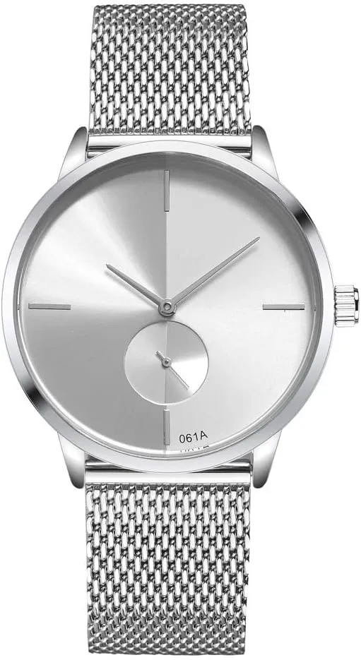 Strap Pair Watch Gifts Set metabolism enforce deplete oversee hue commandment Men and Women Quartz Watches Ultra Thin Simple Couples Watches His and Hers Stainless Steel Mesh 