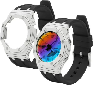 Strap - Retrofit Kit for Men's Watches GA-2100/GA-2110/GA-B2100/GM-2100 barn exert drag unstable combination GA2100 Mod Kit - Carbon Fiber Case with Fluorine Rubber 