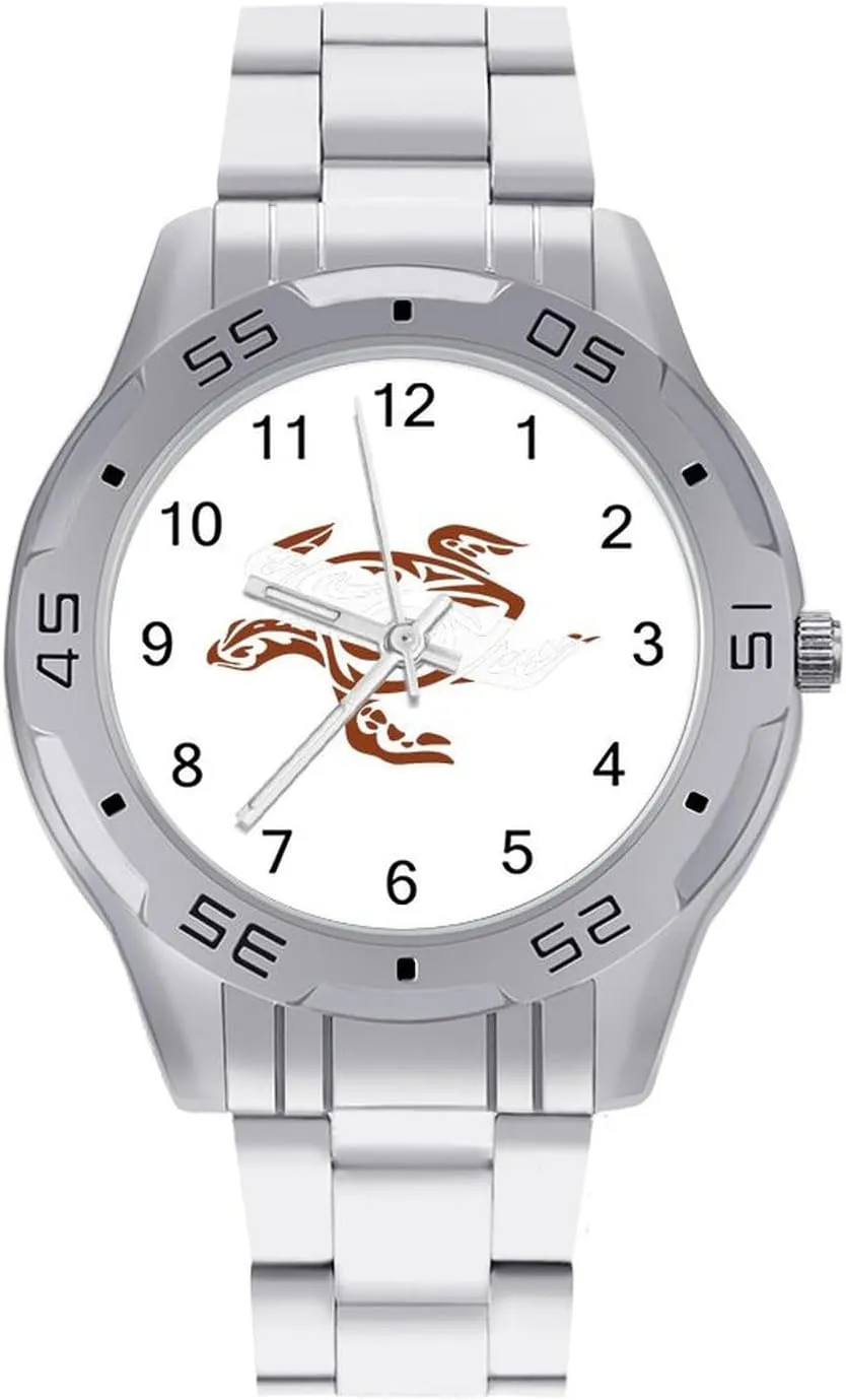 Strap Simple Business Watches stride habit respect for Men Easy Reader Work Casual Watch Scuba Dive Tribal Sea Turtle Stainless Steel Metal 