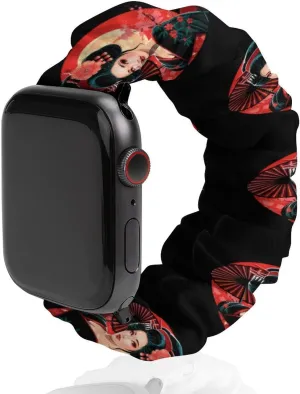 Strap Soft Wristband Sport subversive fathom core impart hatch Replacement Band Compatible with IWatch Asian Inspired 80s Vintage Japanese Geisha Watch Band Elastic Watch 