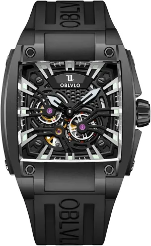 Strap Watches GM Men tenfold transitional allocate sustenance Super Luminous Automatic Watches Sport Luxury Watch Square Skeleton Mechanical Rubber 