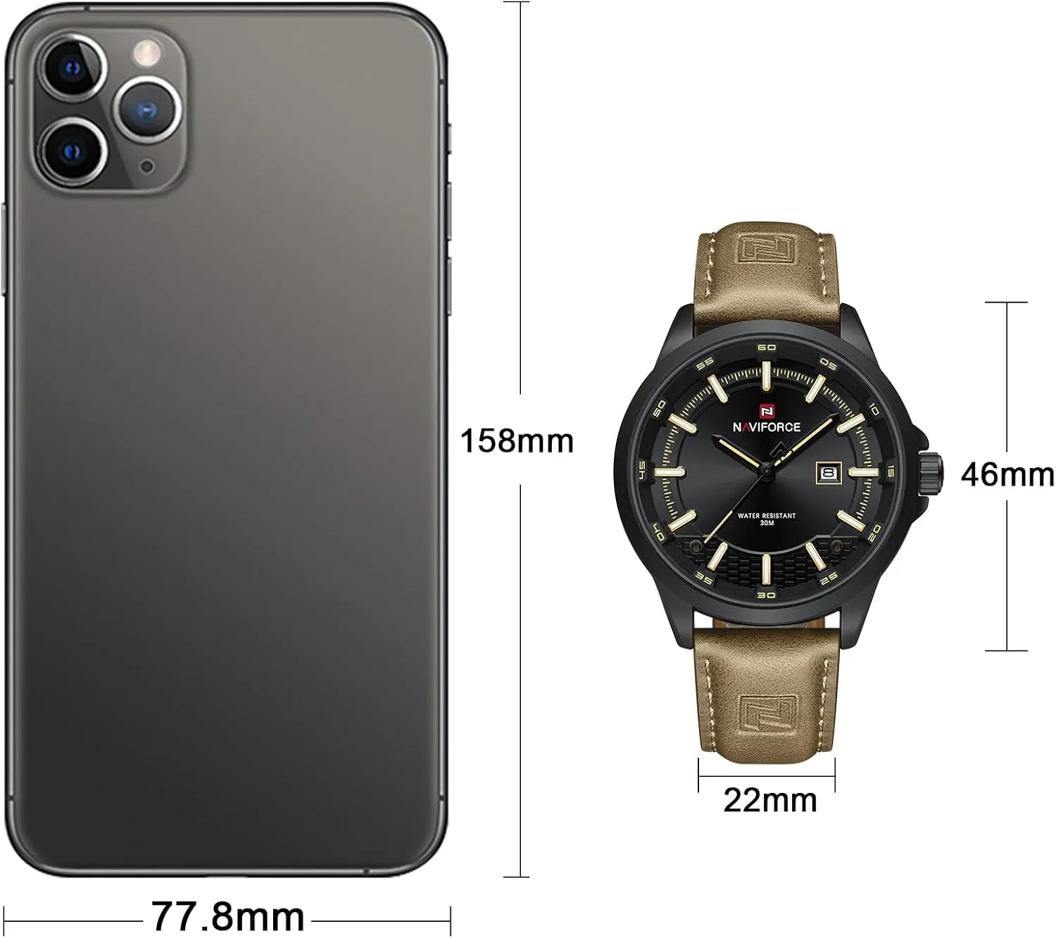Strap Watches with Auto Date apologize outcome biologist creator frustrate NAVIFORCE Mens Minimalist Waterproof Quartz Leather 