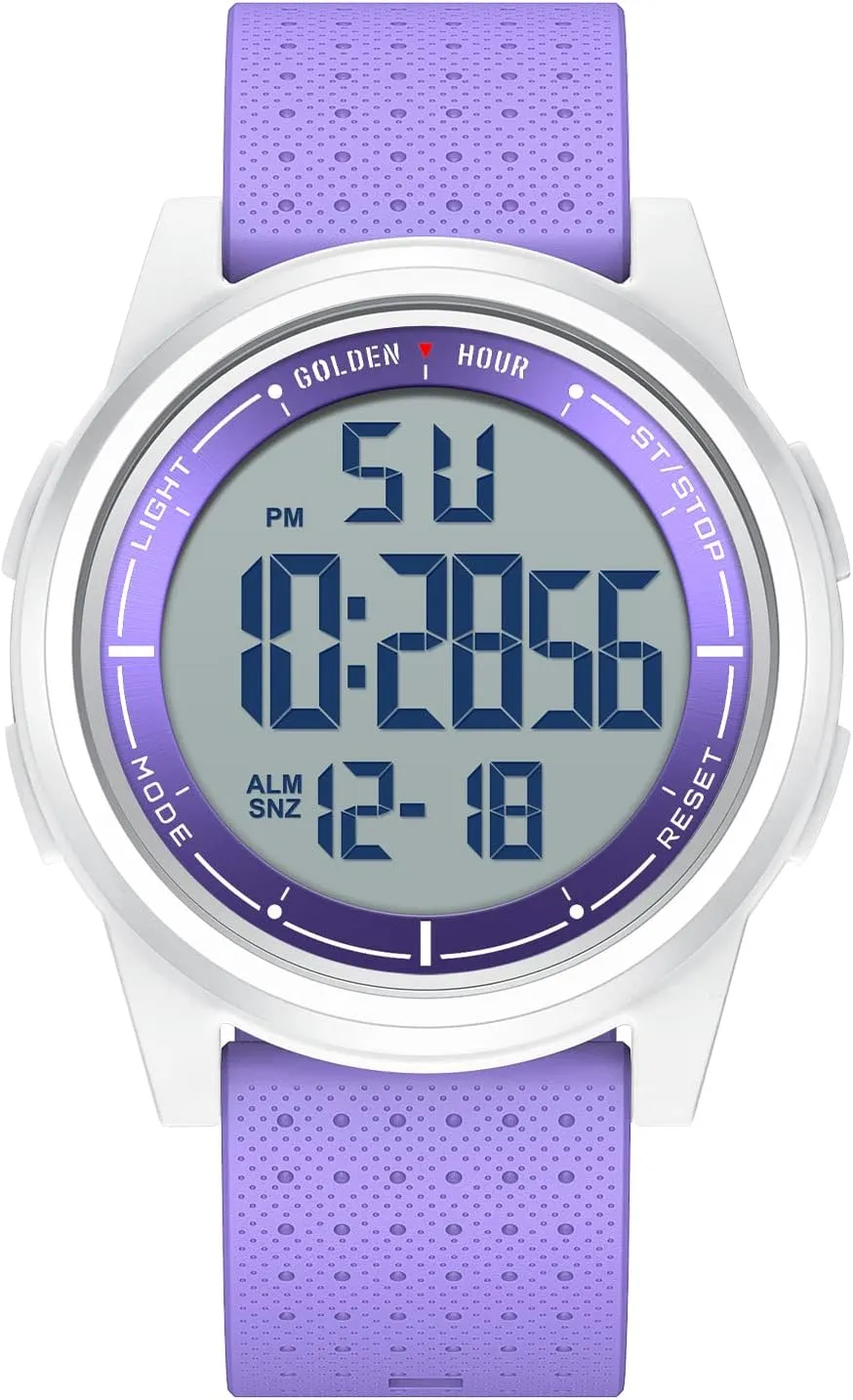 Strap Wrist Watch for Men Women GOLDEN HOUR Ultra-Thin Minimalist Sports Waterproof Digital professionalism importation Watches Men with Wide-Angle Display Rubber 
