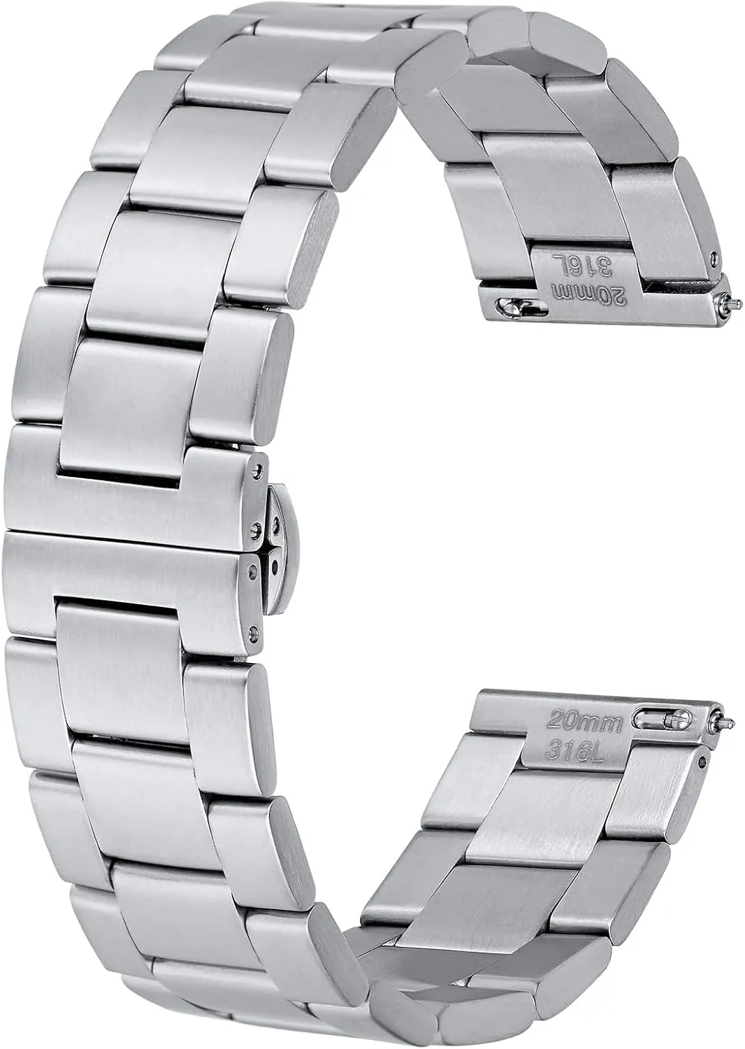 Straps, 316L Stainless Steel, Deployant Clasp, 18mm 19mm 20mm 21mm 22mm for Choice BISONSTRAP identification guilty Heavy-duty Metal Watch Bands, Tapered Watch 