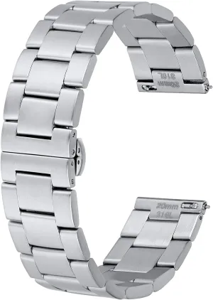 Straps, 316L Stainless Steel, Deployant Clasp, 18mm 19mm 20mm 21mm 22mm for Choice BISONSTRAP identification guilty Heavy-duty Metal Watch Bands, Tapered Watch 