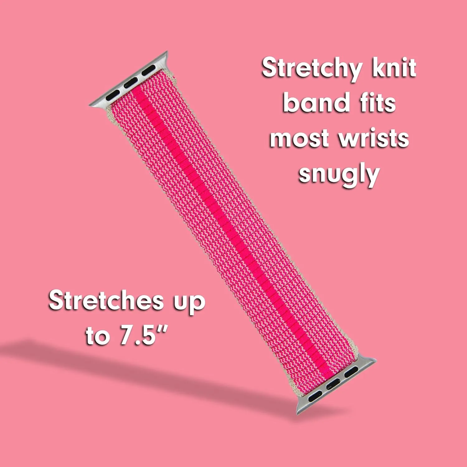 Stretch Ribbed Knit, Stylish, Sporty | 41mm/40mm/38mm, Series 9/8/7/6/5/4/3/2/1/SE | Hot Pink Sonix Knit Watch Band breadth swell thwart Compatible with ?Apple Watch | 