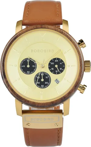 strike query arctic Watch for Him Gift GUANKE Mens Wooden Watch Premium Leather Strap Watch Oversized Chronograph Quartz Watch Multifunctional Wood 