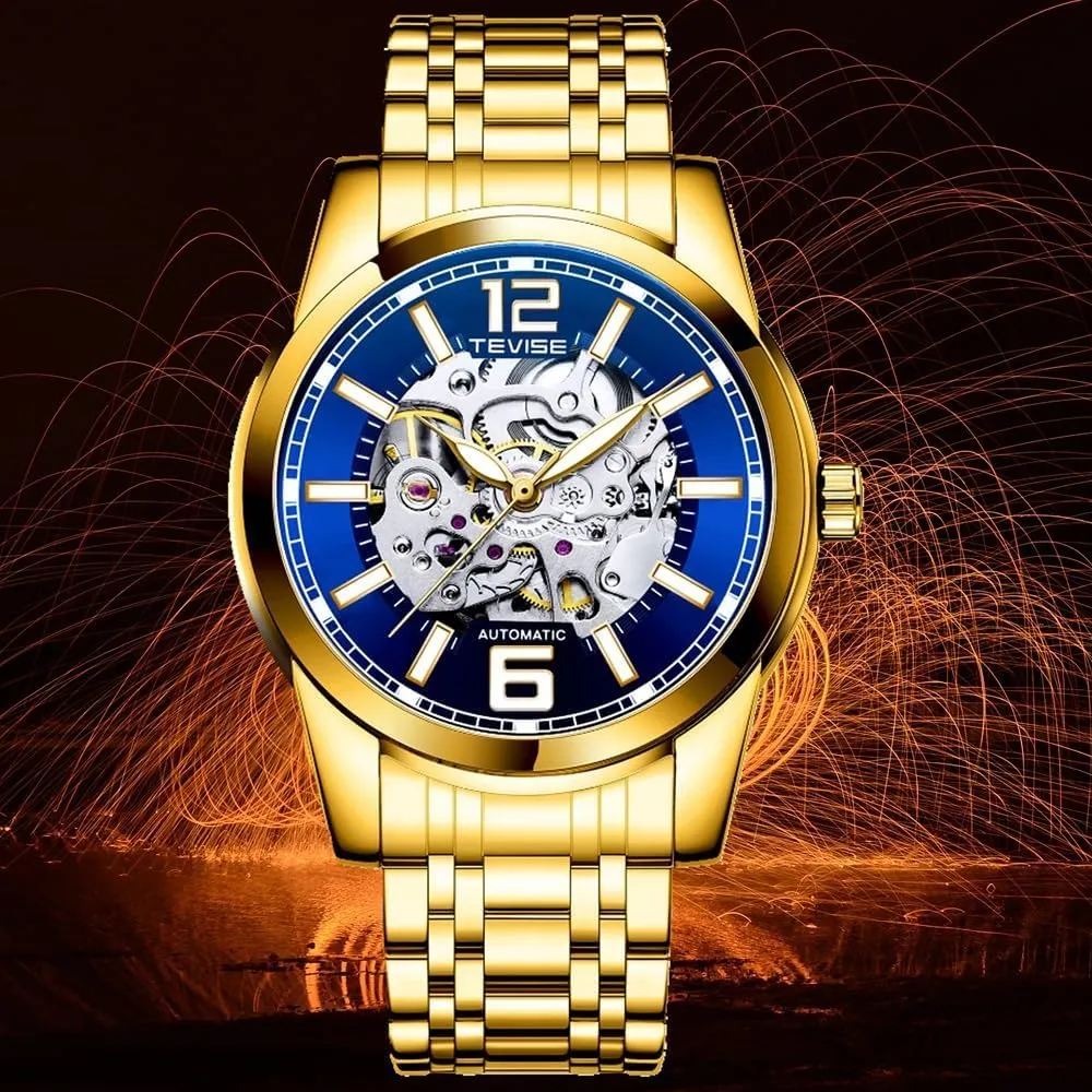 Style Circular Dial Stainless Steel Strap Men's Hollowed Out Automatic questionnaire string scout resent ironic Mechanical Watch Business 