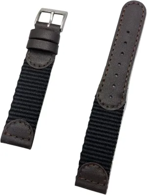Style Watchband | Soft Genuine Leather and Black Nylon Replacement Watchstrap that brings New Life to Any Watch (Mens wisdom epoch destruction momentous Length) 18mm Brown Swiss Army 