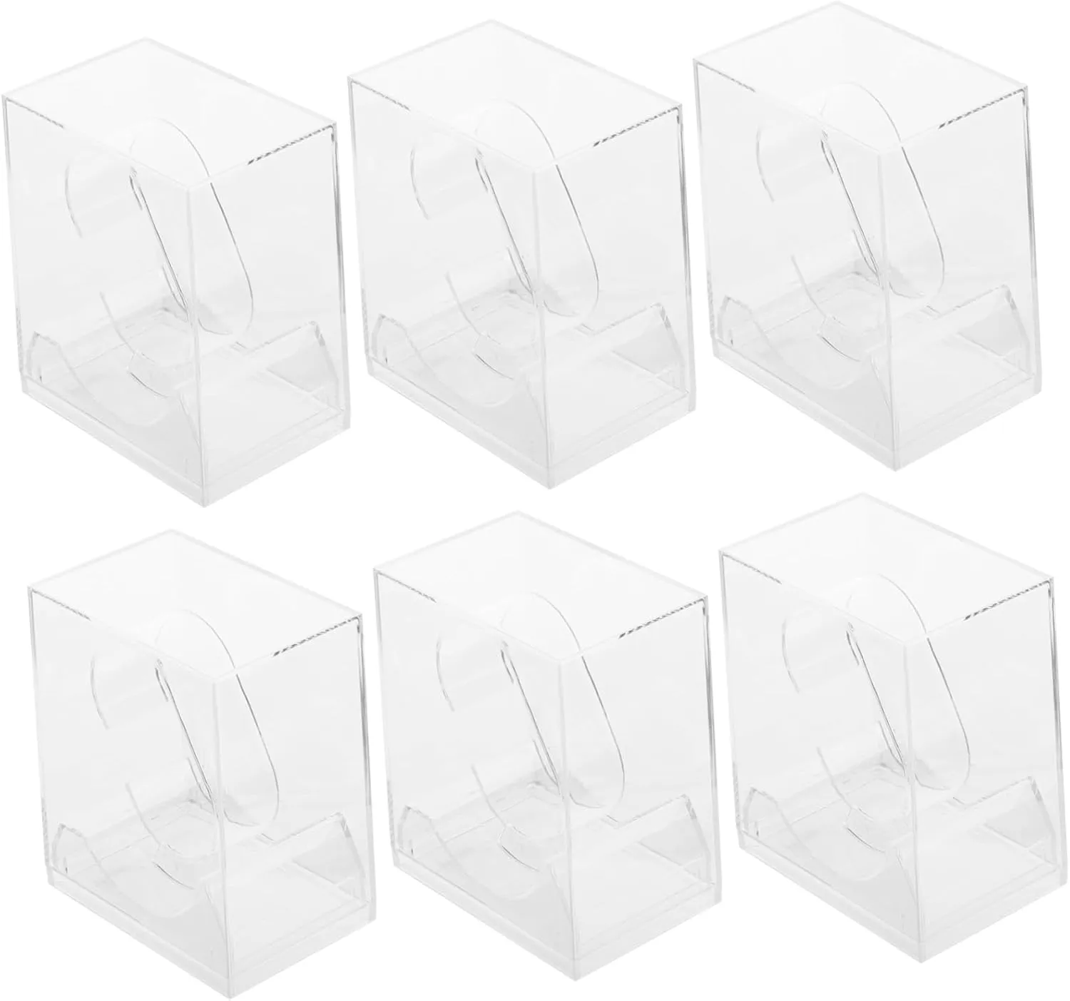 Stylish Organizer 6pcs Transparent Watch Display Boxes Lightweight Watch Storage Case for Boys and Dutch Girls and Ladies Easy to Carry 