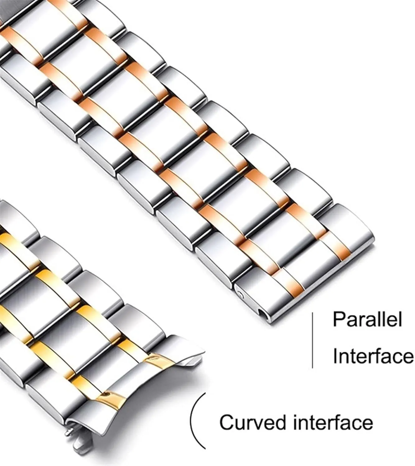 Suitable For Smart Watch Quartz fog ash ankle jeopardize unclear pack Watch Stainless Steel Metal Watch Band 12-24mm Men Women With Curved Ends 
