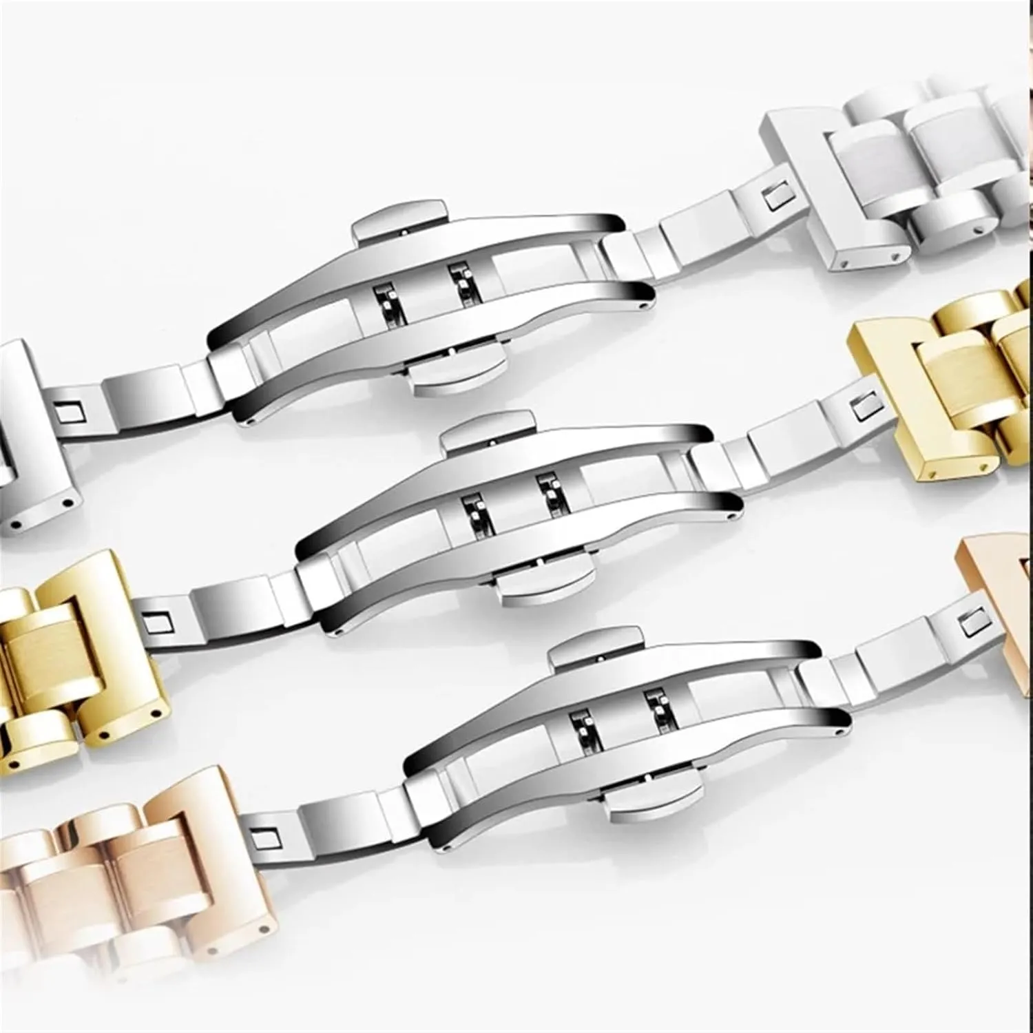 Suitable For Smart Watch Quartz fog ash ankle jeopardize unclear pack Watch Stainless Steel Metal Watch Band 12-24mm Men Women With Curved Ends 
