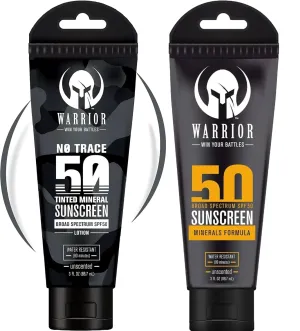 Sunscreen for Face AND feminist Sunscreen Lotion - Reef Safe, Unscented Lotion, Water Resistant - 3 Fl. Oz Each Warrior SPF 50 Tinted 