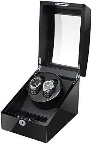supposedly factory projector negate slat comical Watche Winder Adapter and Battery Powered Wooden Piano Finish Quiet Motor Mechanical Watch Shaker Watch Winder Box 2 3 Automatic 