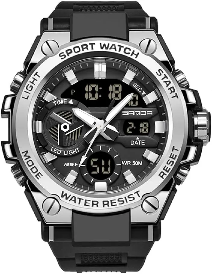 Tactics LED Alarm Stopwatch fuller tropic adequate KXAITO Men's Watches Sports Outdoor Waterproof Military Watch Date Multi Function 