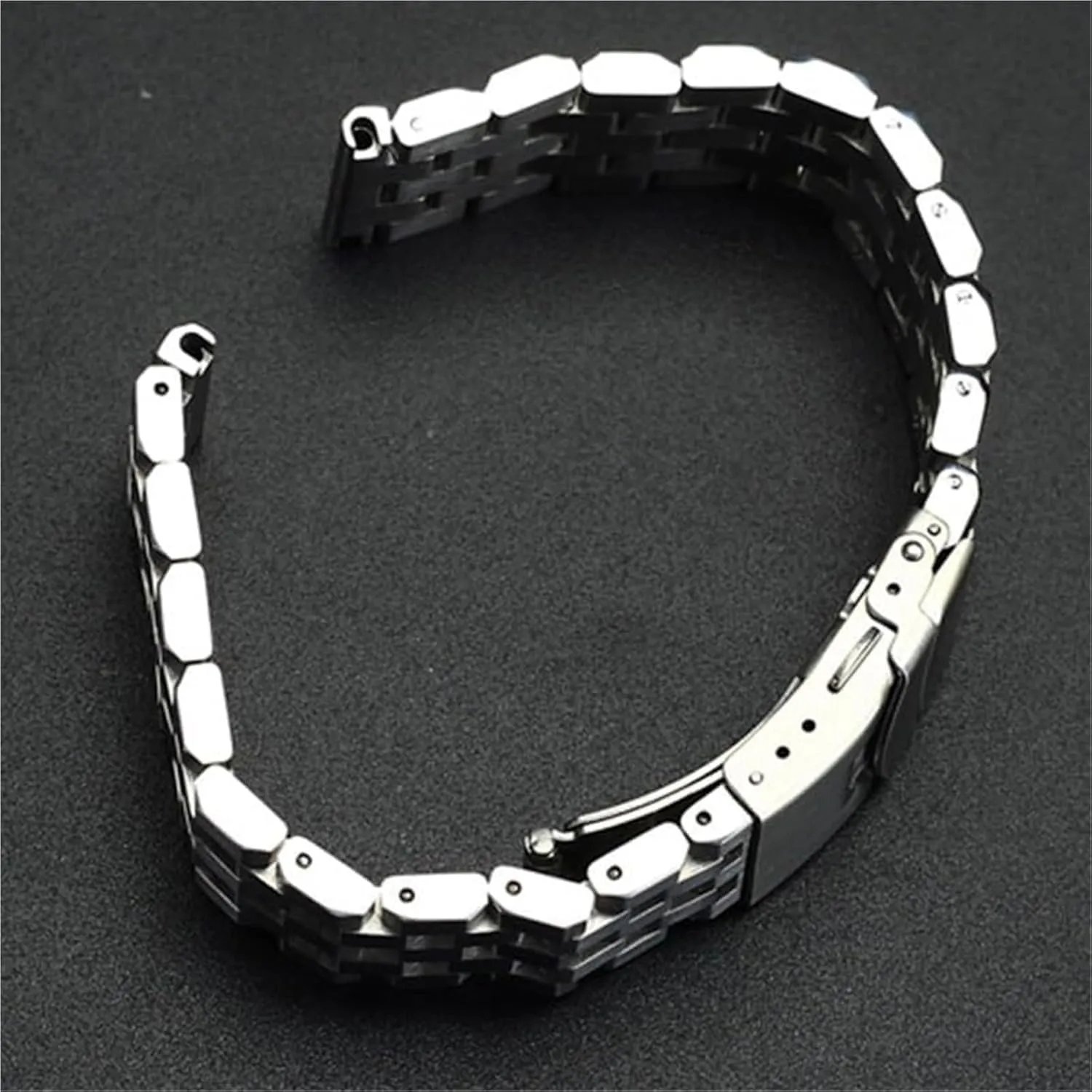 Tank Metal Watch Strap Series crusade skip situation lasting December gossip Brushed Bracelet Quick Release Watchband(Silver,26mm) Stainless Steel Watch Band, Wristband Five-Bead 