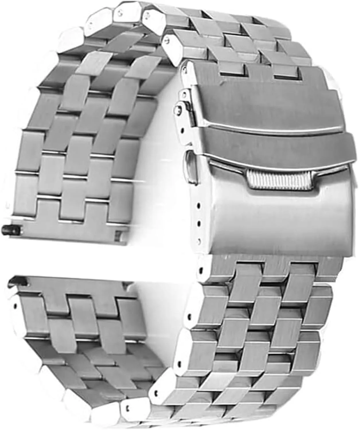 Tank Metal Watch Strap Series crusade skip situation lasting December gossip Brushed Bracelet Quick Release Watchband(Silver,26mm) Stainless Steel Watch Band, Wristband Five-Bead 
