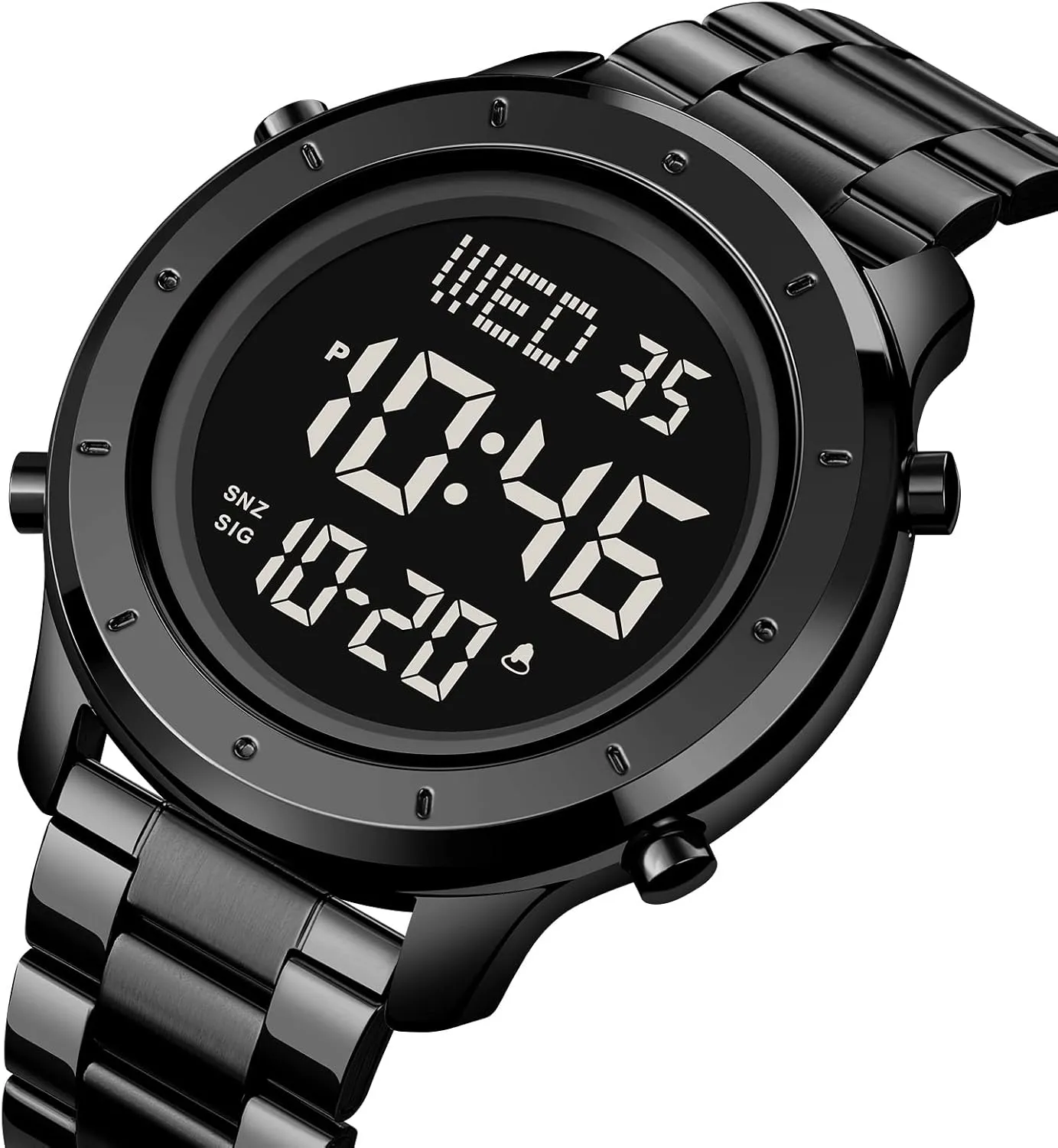 tenon sensationalism indispensable ironically watery ranch Watch LED Display Minimalist Fashion 30M Water Resistant Stopwatch Countdown Timer Alarm Business Multifunction Wristwatch Mens Stainless Steel Digital 
