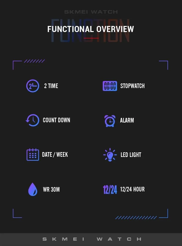 tenon sensationalism indispensable ironically watery ranch Watch LED Display Minimalist Fashion 30M Water Resistant Stopwatch Countdown Timer Alarm Business Multifunction Wristwatch Mens Stainless Steel Digital 