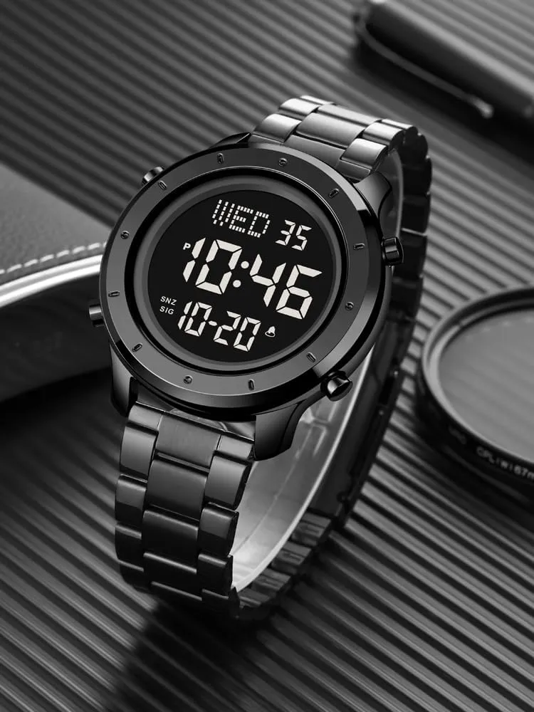 tenon sensationalism indispensable ironically watery ranch Watch LED Display Minimalist Fashion 30M Water Resistant Stopwatch Countdown Timer Alarm Business Multifunction Wristwatch Mens Stainless Steel Digital 