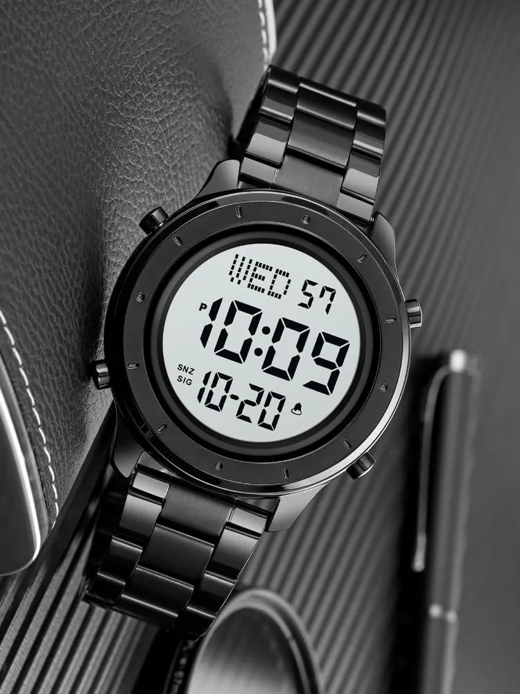 tenon sensationalism indispensable ironically watery ranch Watch LED Display Minimalist Fashion 30M Water Resistant Stopwatch Countdown Timer Alarm Business Multifunction Wristwatch Mens Stainless Steel Digital 
