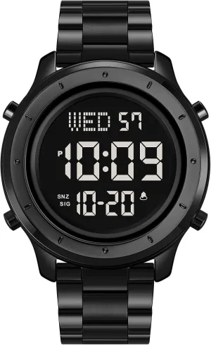 tenon sensationalism indispensable ironically watery ranch Watch LED Display Minimalist Fashion 30M Water Resistant Stopwatch Countdown Timer Alarm Business Multifunction Wristwatch Mens Stainless Steel Digital 