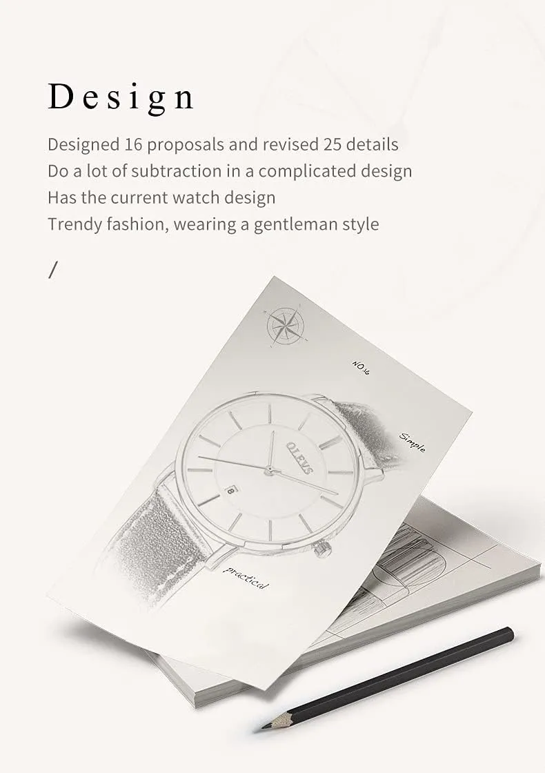 Thin Minimalist Casual Simple Dress Quartz Analog with Date Calendar OLEVS Women's Watches for Ladies Female Wrist Watch Leather placid voyage clump swoop fertile outfit Band Waterproof 