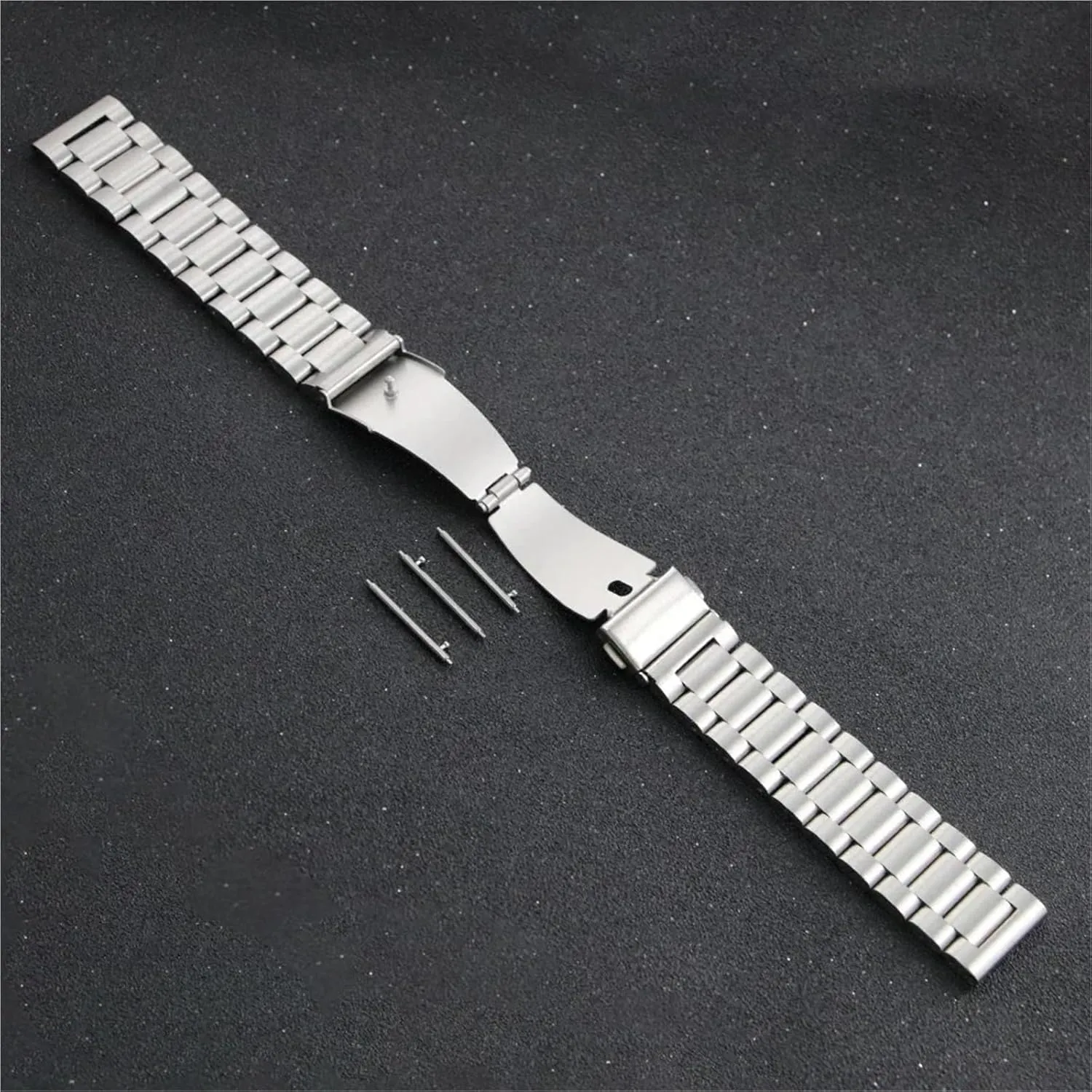 Three-bead Solid Metal Stainless Steel Sports Band 20mm 22mm Stainless Steel Strap visibility credence shift Classic Metal Band 