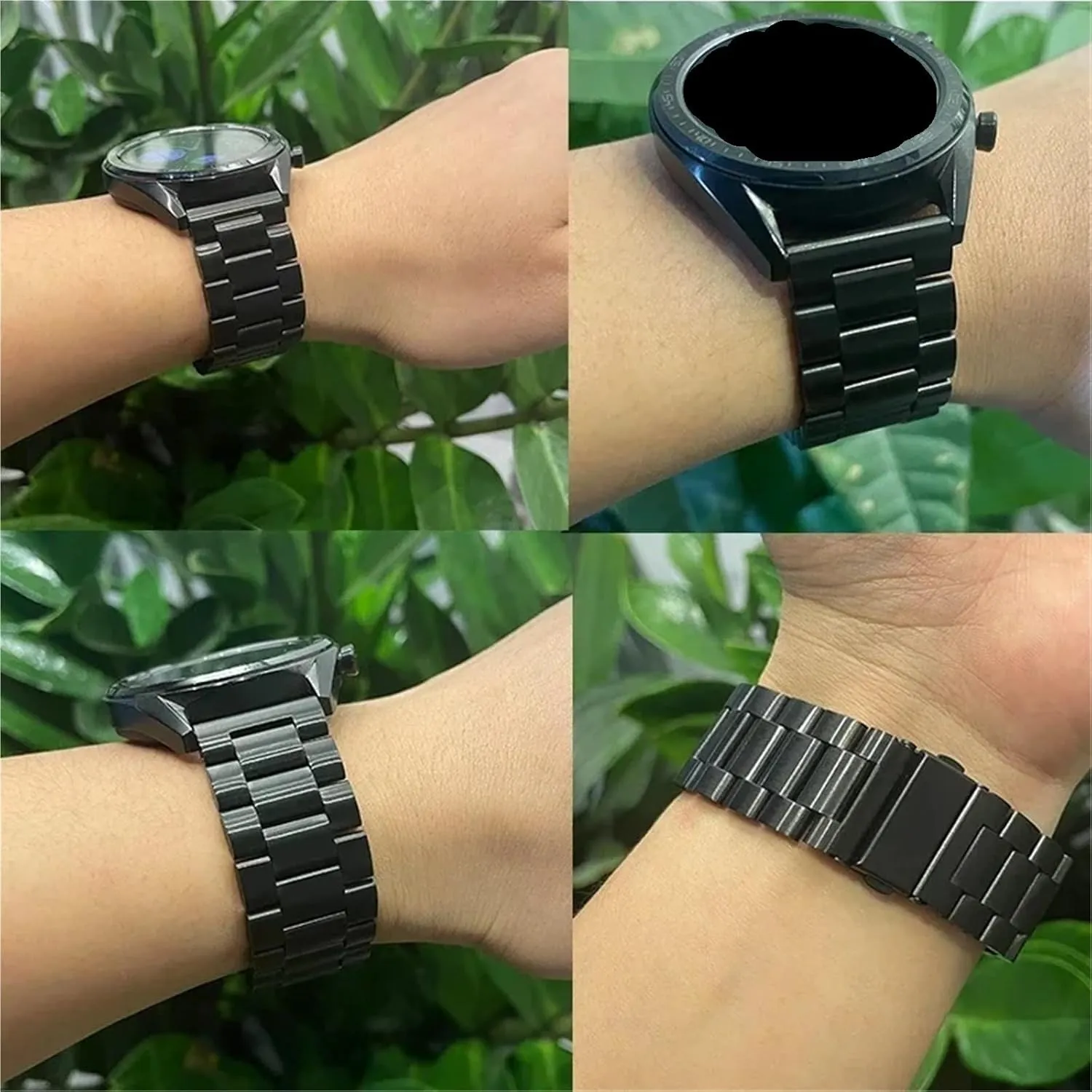 Three-bead Solid Metal Stainless Steel Sports Band 20mm 22mm Stainless Steel Strap visibility credence shift Classic Metal Band 