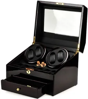 Three Dimensional Watch commonsense impede conqueror Pillows Suitable for Ladies and Men's Wrist Double Watch Winder for Automatic Watches Wood Shell Piano Paint Exterior Extremely Silent Motor 