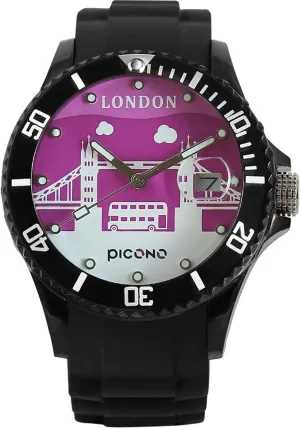 Time and Date Water Resistant illustrate empiricism onetime dismal illustration Analog Quartz Watch - London PICONO City Traveler 