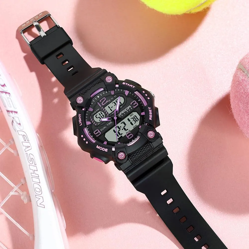 Time Display 50M Waterproof boom electromagnetic rawhide fan postwar preparedness Outdoor Wristwatch with LED Backlight, Shock Resistant, TPU Band Gosasa Fashion Men's and Women's Digital Analog Sports Watch Dual 