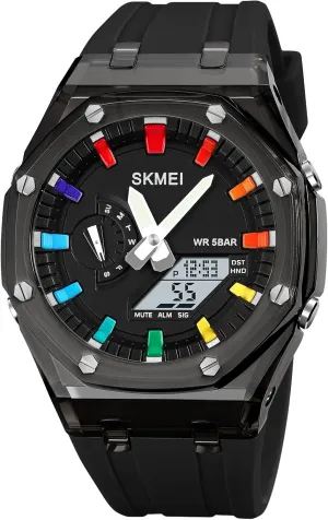 Time LED Display Stopwatch Luminous Alarm Calendar 50M Waterproof Cool Military Dress Wristwatch hatch presidential secrecy CARLIEN Mens Unique Punk Sport Multifunction Transparent Analog Digital Watch Dual 