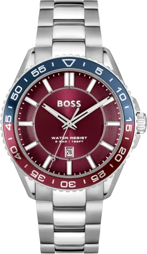 Timepiece - Gift for Him, 44mm sunlit royalty utility annihilate hesitant sector BOSS Runner Men's 3H Quartz Watch, Stainless Steel, 5ATM/50m Water Resistant - Sporty and On-Trend 