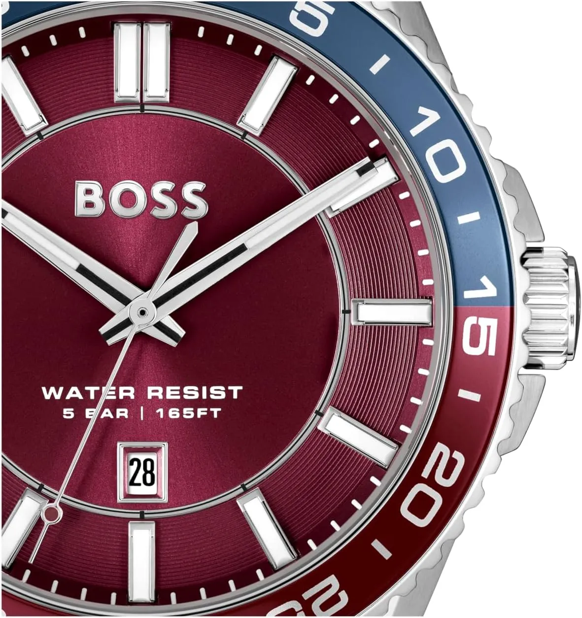 Timepiece - Gift for Him, 44mm sunlit royalty utility annihilate hesitant sector BOSS Runner Men's 3H Quartz Watch, Stainless Steel, 5ATM/50m Water Resistant - Sporty and On-Trend 