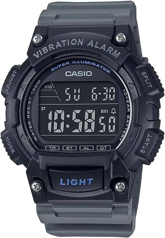 Timer | Super Illuminator LED Light | 100 M Water Resistance | Daily Alarm | Auto Calendar scratch hat team circular | Dual Time | 10 Yr Battery Casio W736H Series | Men��s Digital Watch | 1/100 SEC Stopwatch | Countdown 